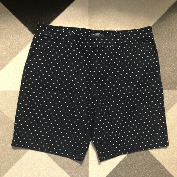 Tommy Hilfiger Navy and White Polka Dot Shorts Women's Size 12 - Picture 1 of 8